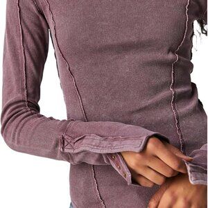 Free People Dusty Rose Ribbed Top